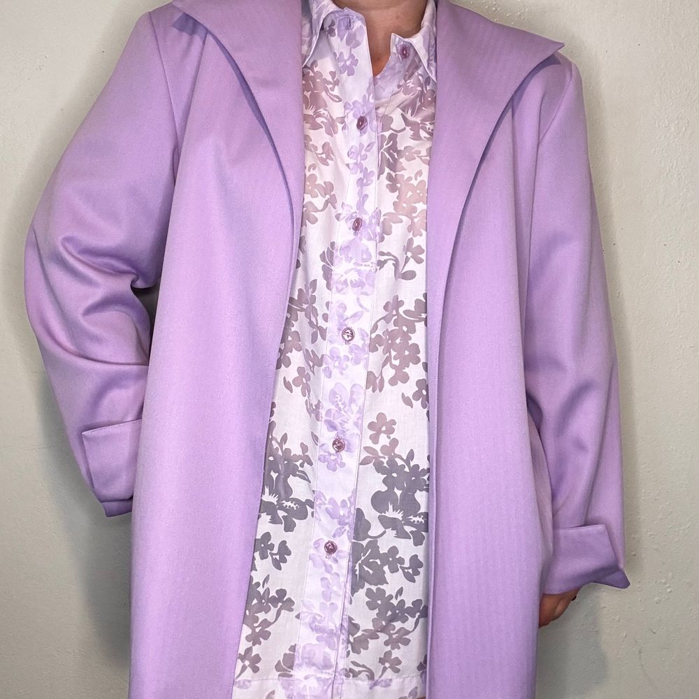 Vintage Da-Rue California‎ Lavender Blazer Cuff Business Shoulder Pads Womens 18